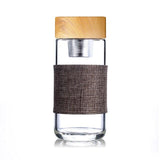 Gourde en verre et bois