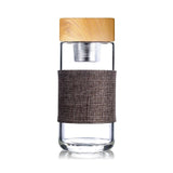 Gourde en verre et bois