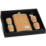 Coffret flasque inox bois