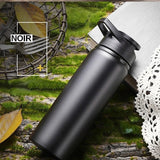 Gourde sport inox simple paroi noire