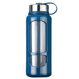 Gourde en verre avec protection 1L Bleue