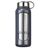 Gourde en verre avec protection 1L Grise