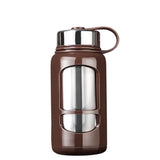Gourde en verre avec protection 700mL Marron