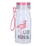 Bouteille en verre Flamant rose