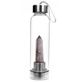 Gourde en verre avec pierre naturelle