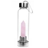 Gourde en verre avec pierre naturelle