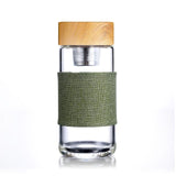 Gourde en verre et bois