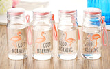 Bouteille en verre Flamant rose