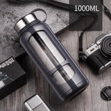 Gourde en verre avec protection 1000mL Gris