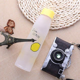 bouteille en verre motif citron