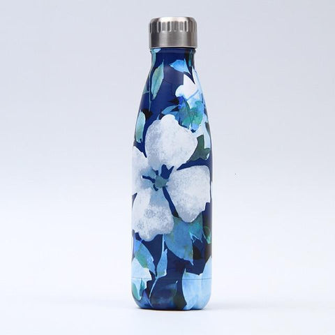 Gourde inox 500ml (isotherme) Fleur bleue