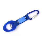 mousqueton porte gourde bleu