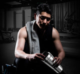 Gourde shaker double compartiment inox