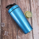 Gourde shaker sport inox bleu