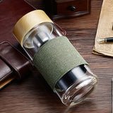 Gourde en verre et bois