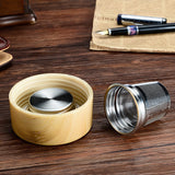 Gourde en verre et bois