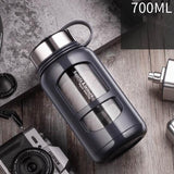 Gourde en verre avec protection 70cL Gris