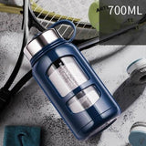 Gourde en verre avec protection 70cL Bleu