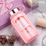 Gourde en verre avec protection 70cL Rose