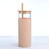 gourde en verre silicone et bamboo