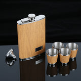 Coffret flasque inox bois